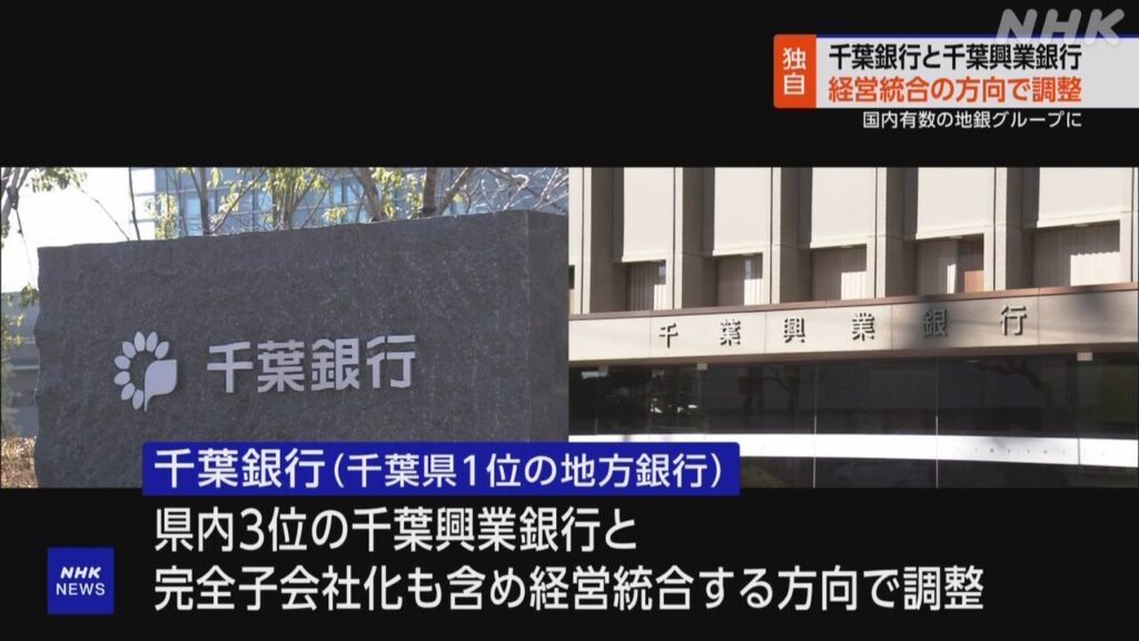 【千葉銀行と千葉興銀銀行　経営統合で調整】預金量が20兆円に迫る国内有数の地銀グループへ